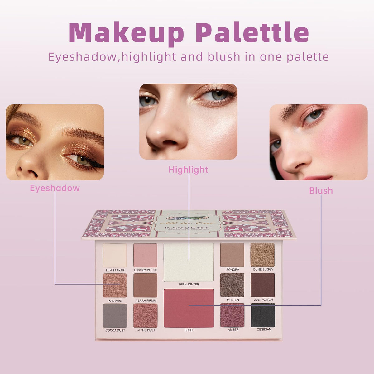 KAVCENT Makeup Kit with makeup brushes and tools
