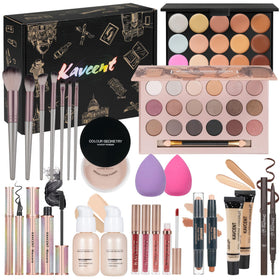 KAVCENT Makeup Set for Teens including 18 eyeshadow palette and tools