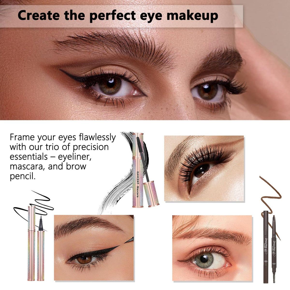 KAVCENT Makeup Set with contour stick and eyeliner