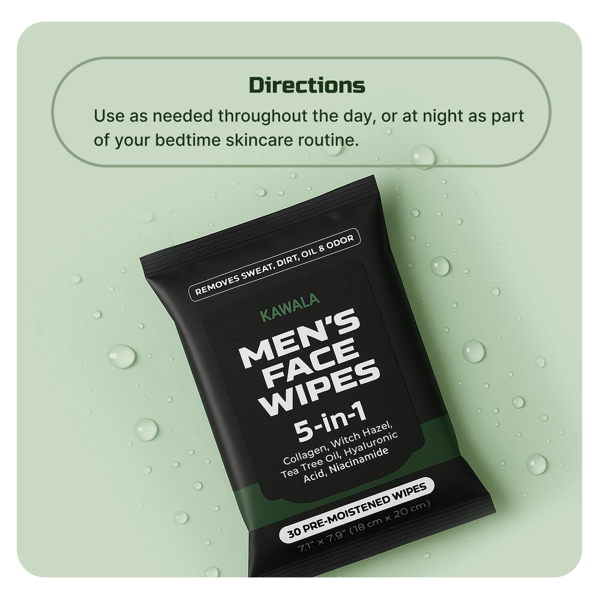 Kawala Face Wipes with a man using them outdoors