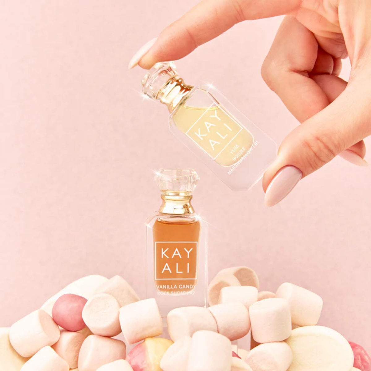 KAYALI Marshmallow Candy Mini Duo in a travel bag