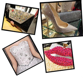 Kdkyy rhinestones scattered on a crafting table