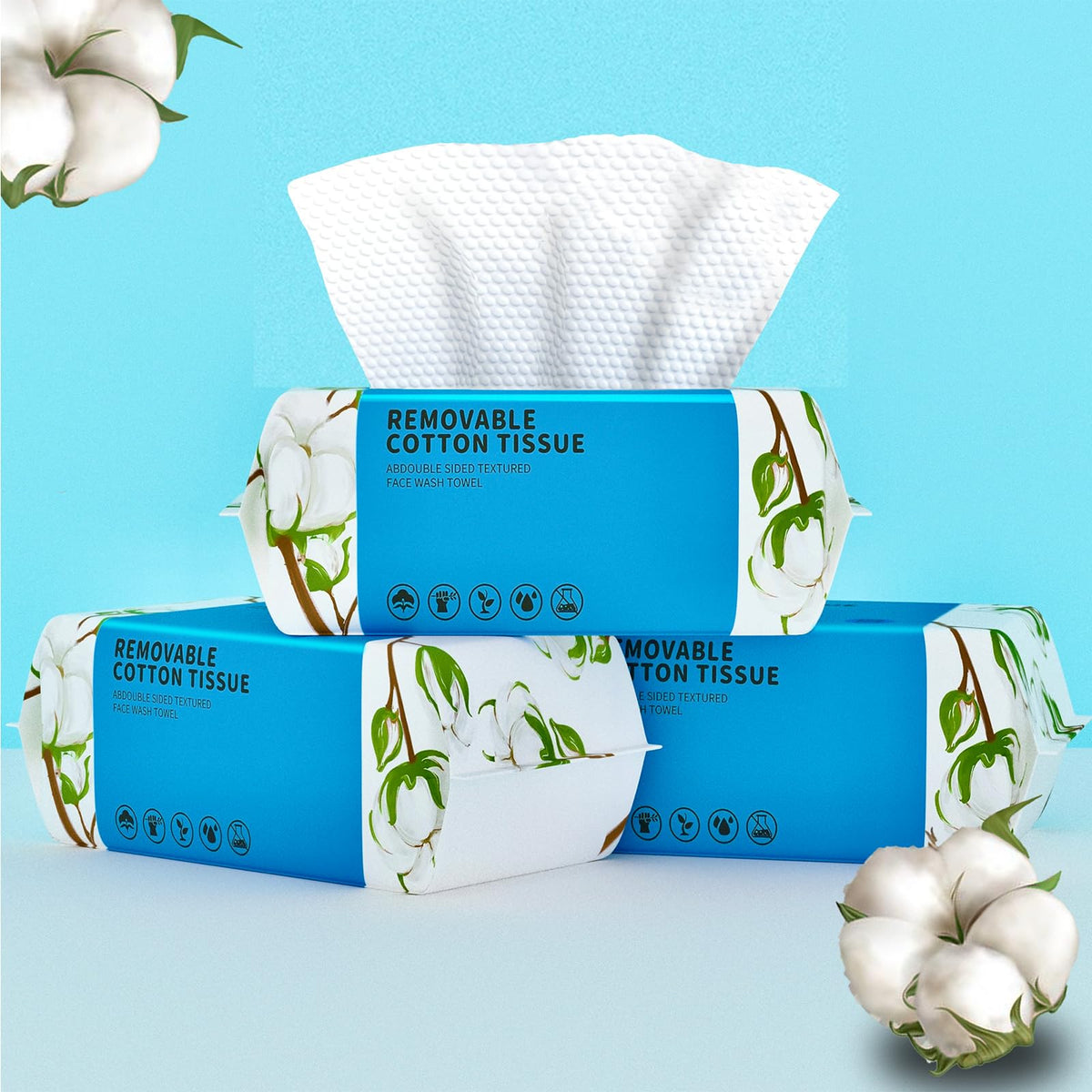 KeeiZoes Disposable Face Towels 300 Count front view