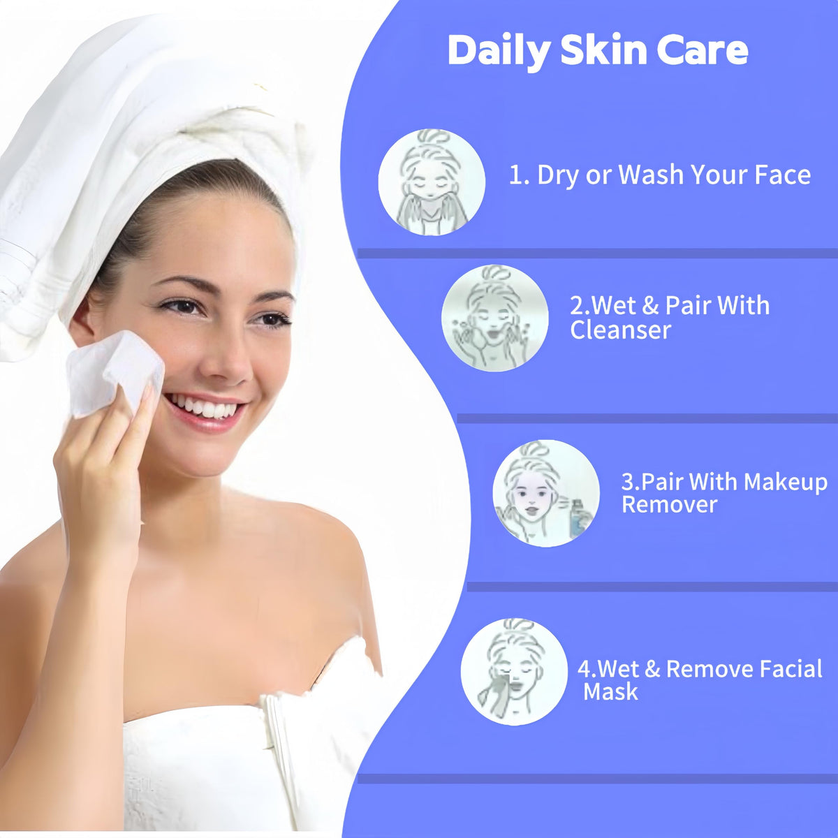 KeeiZoes Disposable Face Towels in use for makeup removal