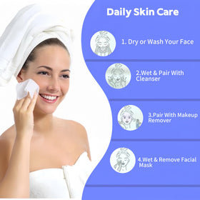 KeeiZoes Disposable Face Towels in use for makeup removal