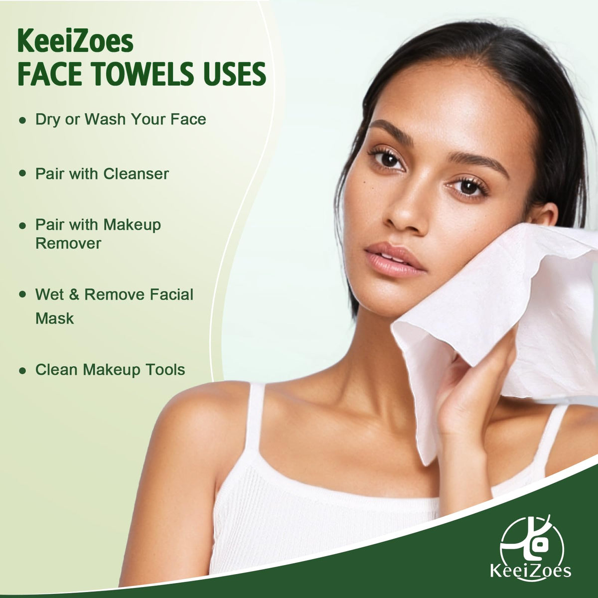KeeiZoes Disposable Face Towels showing absorbency test