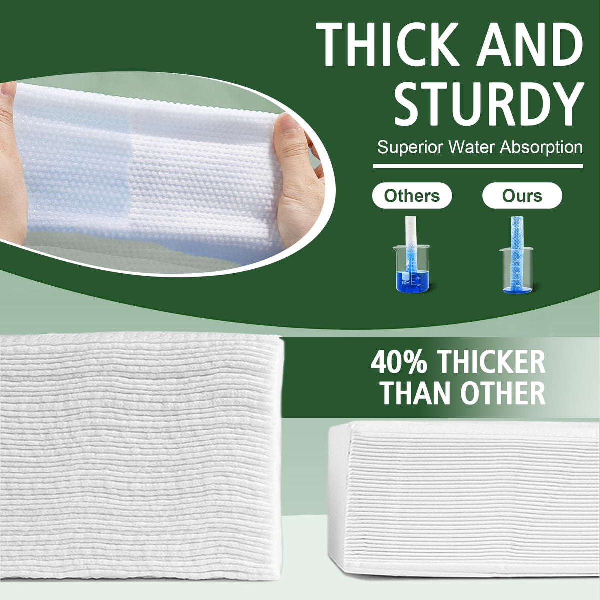 KeeiZoes Disposable Face Towels showing thick texture