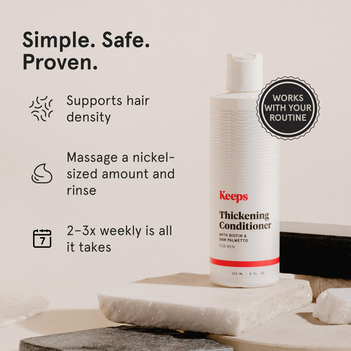 Keeps Thickening Conditioner for Men texture close-up