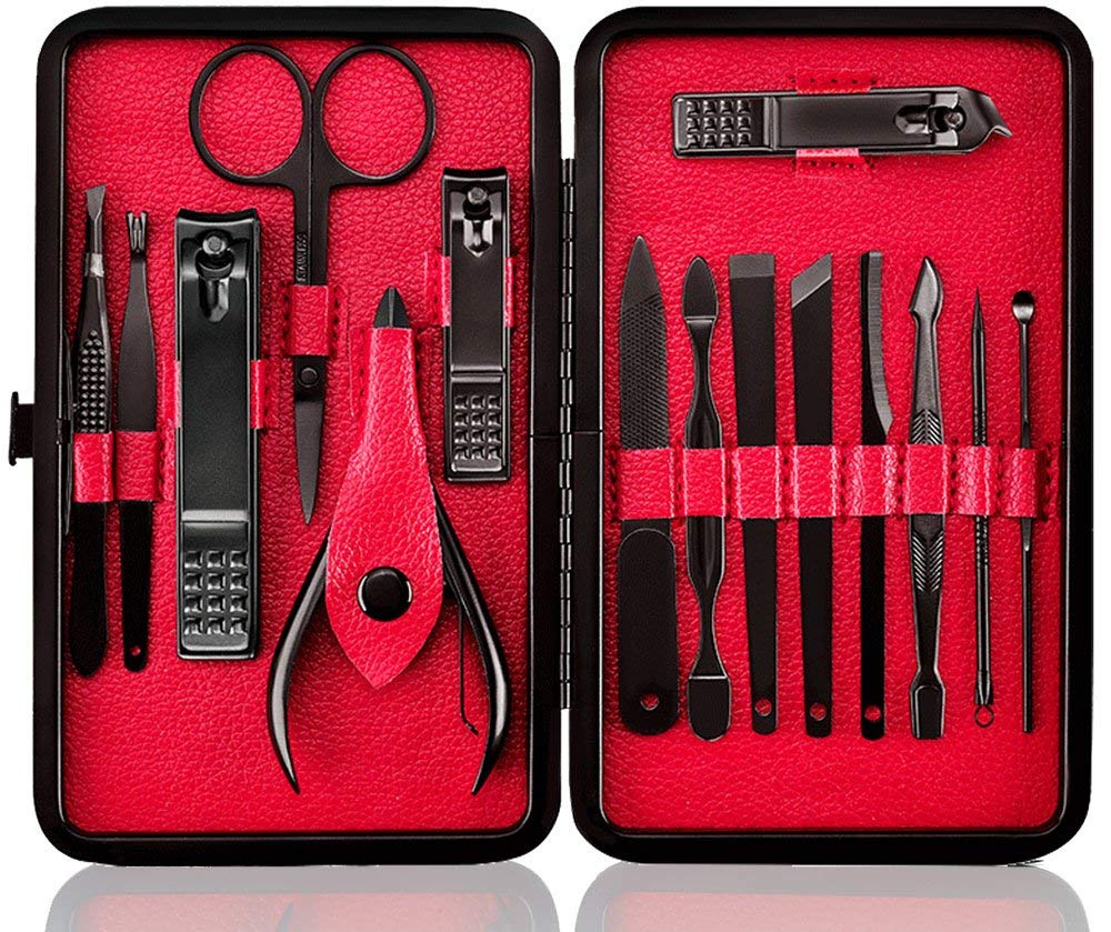 Keiby Citom 15pcs Nail Clipper Grooming Kit in luxurious case front view