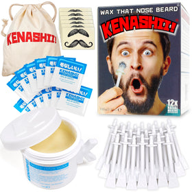 KENASHII Nose Wax Kit packaging front view with wax and applicators