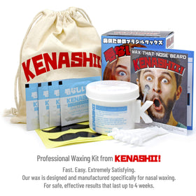 KENASHII Nose Wax Kit with wax and applicators on a bathroom counter