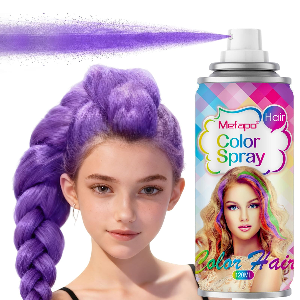 KENINA Purple Temporary Hair Color Spray 120ML front view