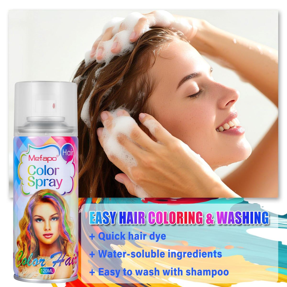 KENINA Purple Temporary Hair Color Spray 120ML with styled hair
