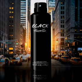 Kenneth Cole Black Body Spray side view showing bottle