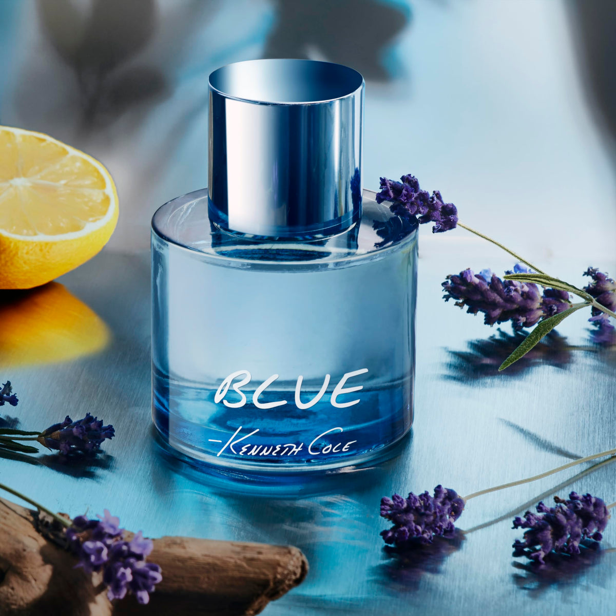 Kenneth Cole Blue Eau De Toilette Spray 3.4 Oz bottle side view