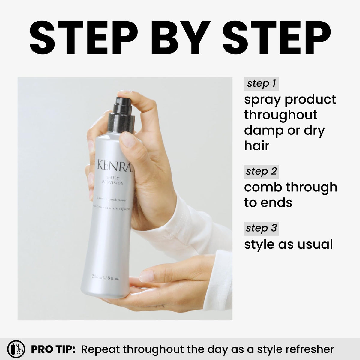 Kenra Daily Provision Leave-In Conditioner in a lifestyle setting