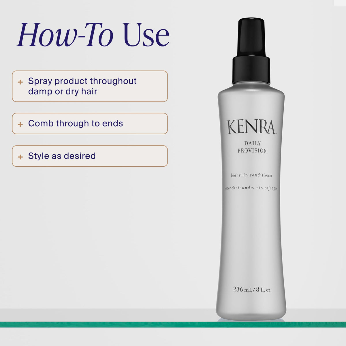 Kenra Daily Provision Leave-In Conditioner with hair styling tools