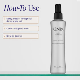 Kenra Daily Provision Leave-In Conditioner with hair styling tools