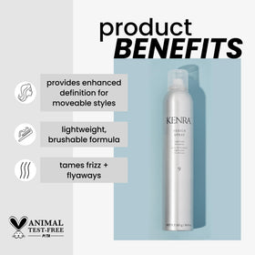 Kenra Design Spray 9 back view of 10 oz bottle