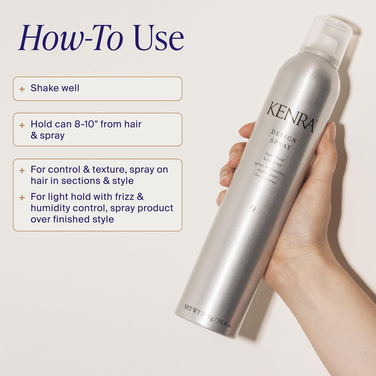 Kenra Design Spray 9 with styled hair