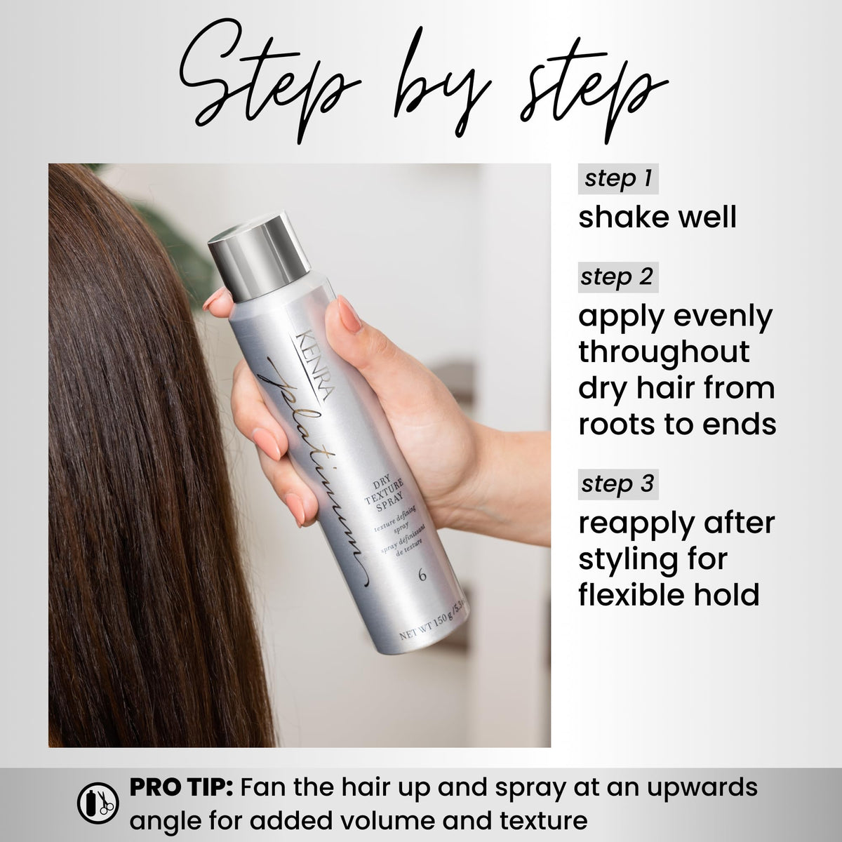 Kenra Platinum Dry Texture Spray 5.3 oz lifestyle scene