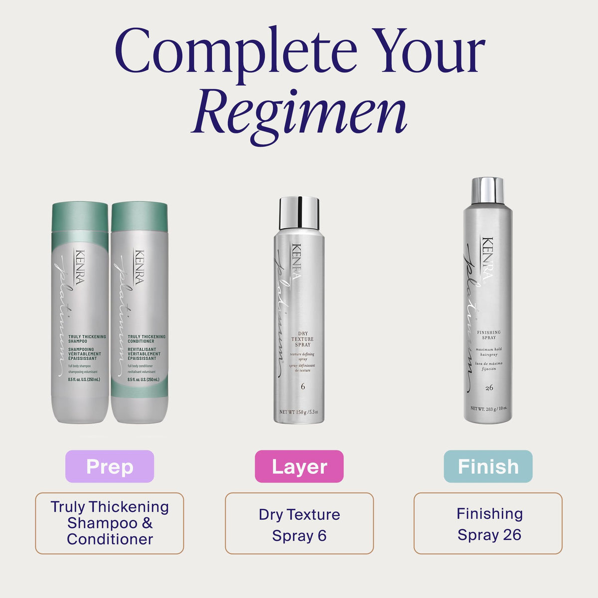 Kenra Platinum Dry Texture Spray 6 showing matte finish on hair
