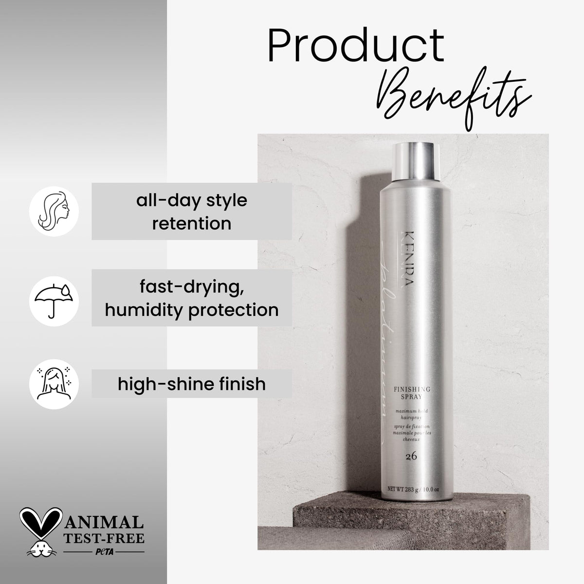 Kenra Platinum Finishing Spray 26 bottle side view