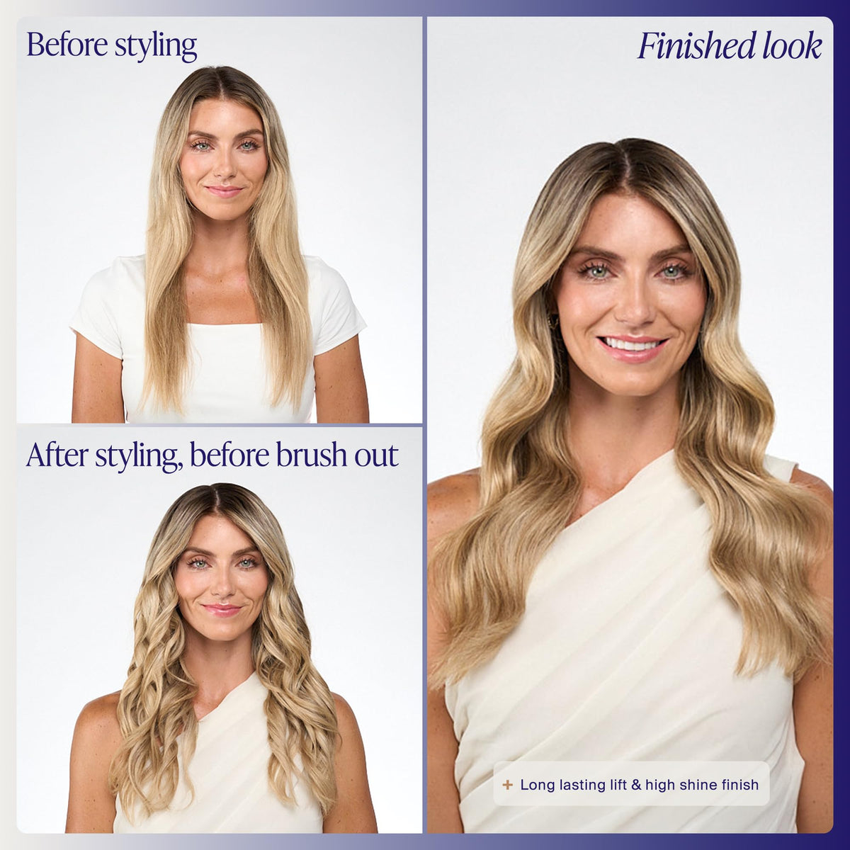 Kenra Platinum Finishing Spray 26 in use on styled hair