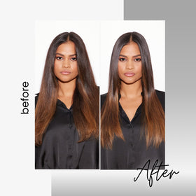 Kenra Platinum Silkening Gloss application on hair
