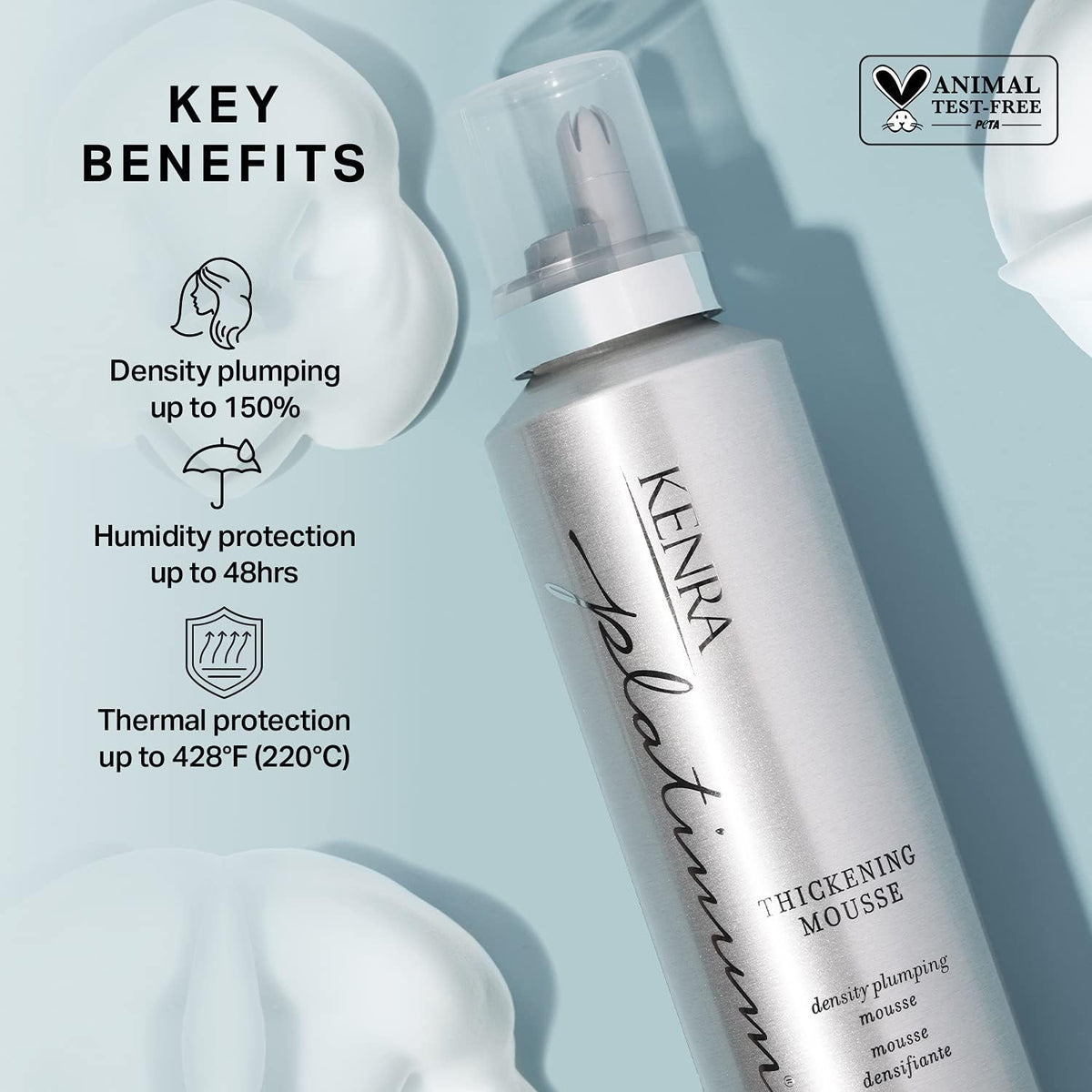 Kenra Platinum Thickening Mousse 12 bottle side view