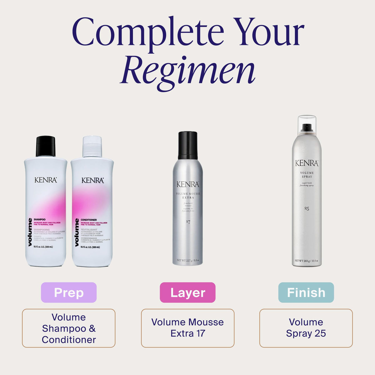 Kenra Professional Volume Spray 25 being applied to hair