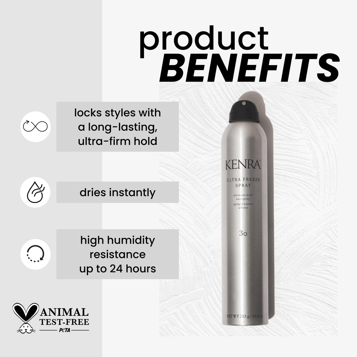 Kenra Ultra Freeze Spray 30 bottle side view