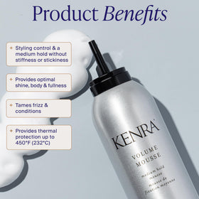 Kenra Volume Mousse 12 side view showing packaging details