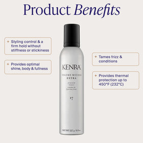 Kenra Volume Mousse Extra 17 side view showing nozzle