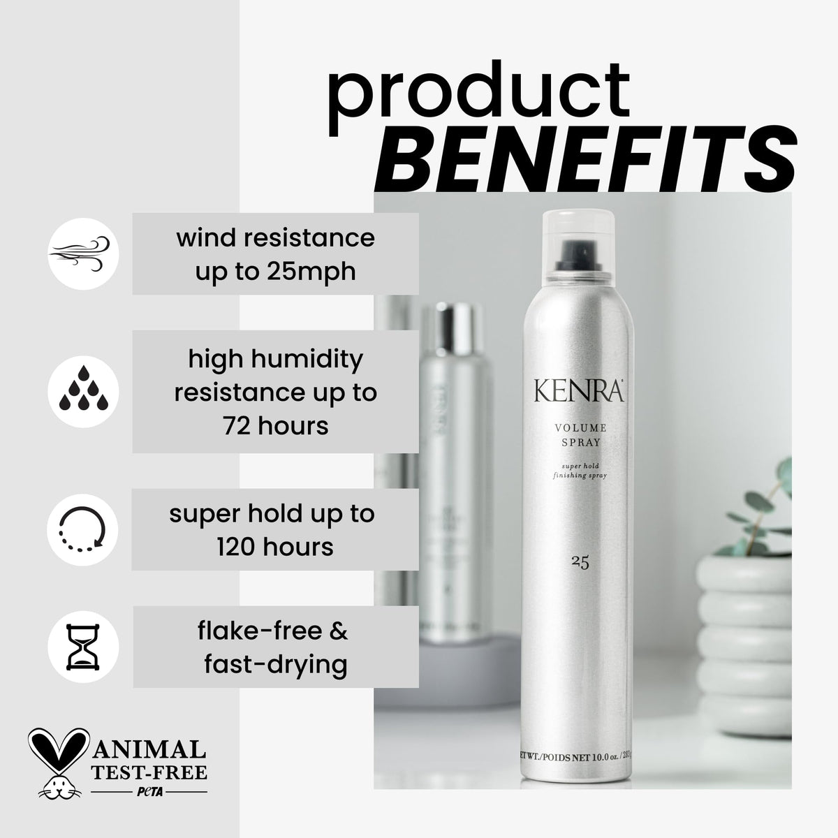Kenra Volume Spray 25 close-up of nozzle and label