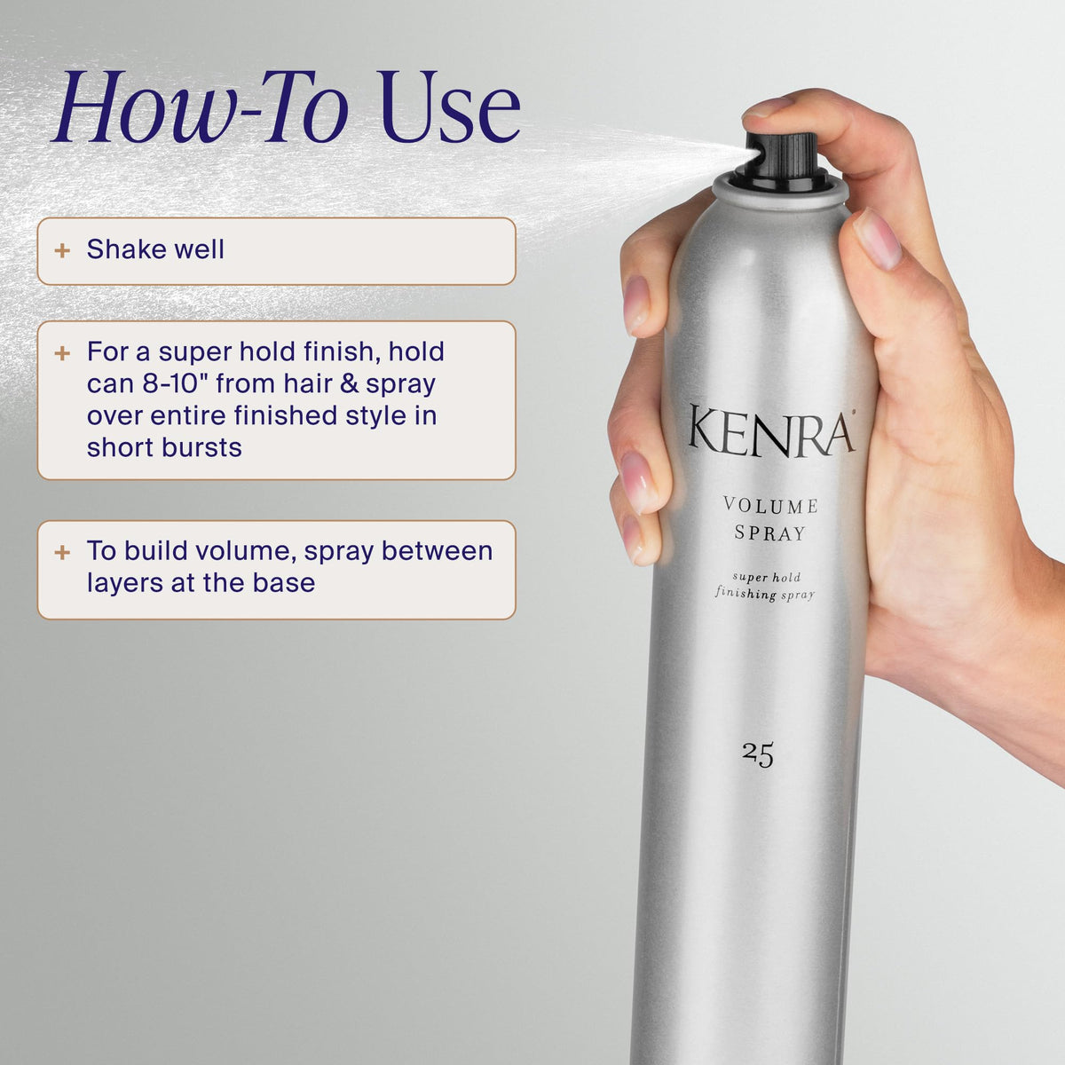 Kenra Volume Spray 25 with styling tools