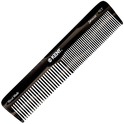 KENT 16T Black Graphite Fine and Wide Tooth Comb front view
