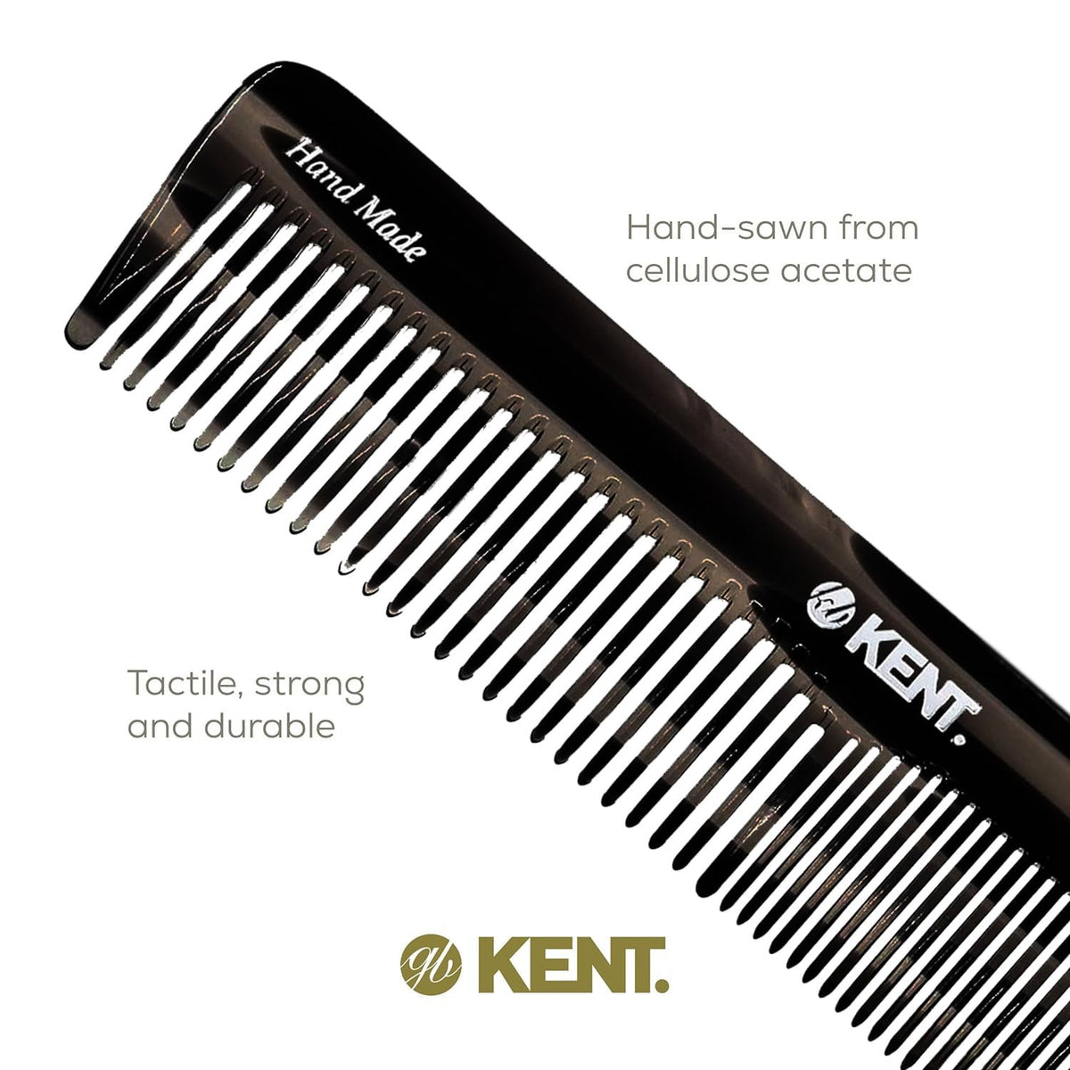 KENT 16T Black Graphite Hair Comb in hand