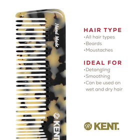 KENT 16T Hair Comb with cellulose acetate material close-up