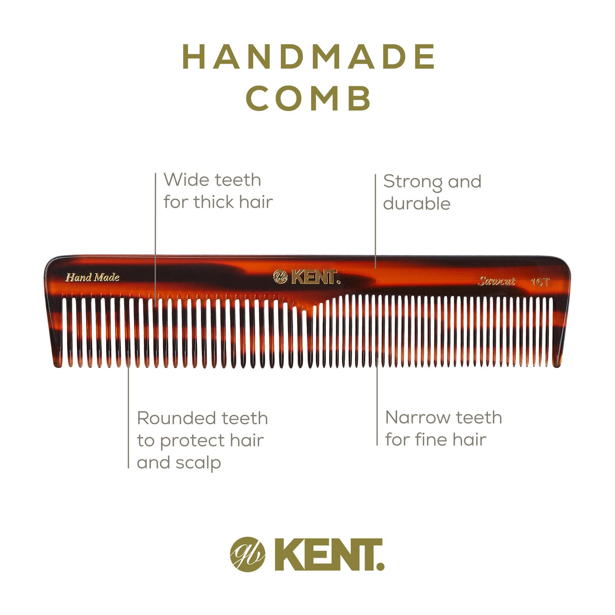 KENT 16T Tortoise Comb in a grooming setup