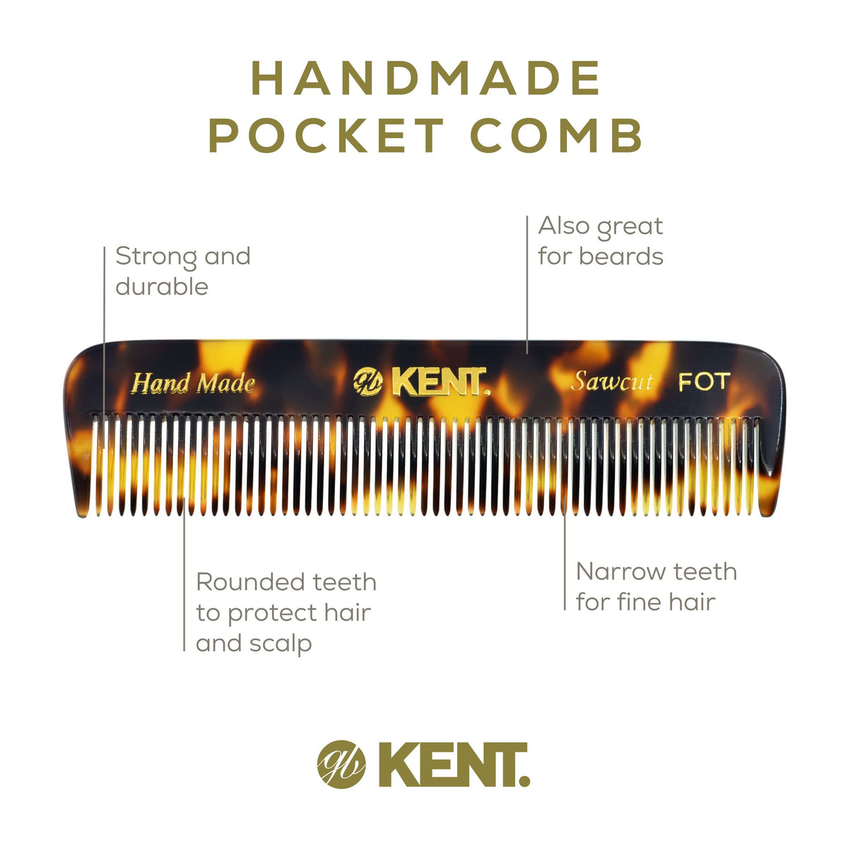 KENT Fine Tooth Comb being used on wet hair