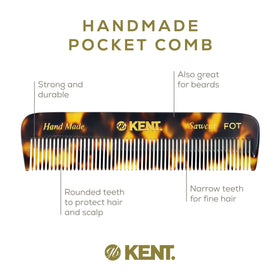 KENT Fine Tooth Comb on a wooden table for styling