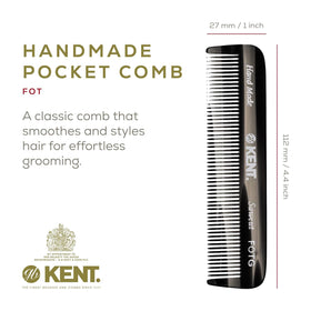 KENT Fine Tooth Comb side view with rounded teeth