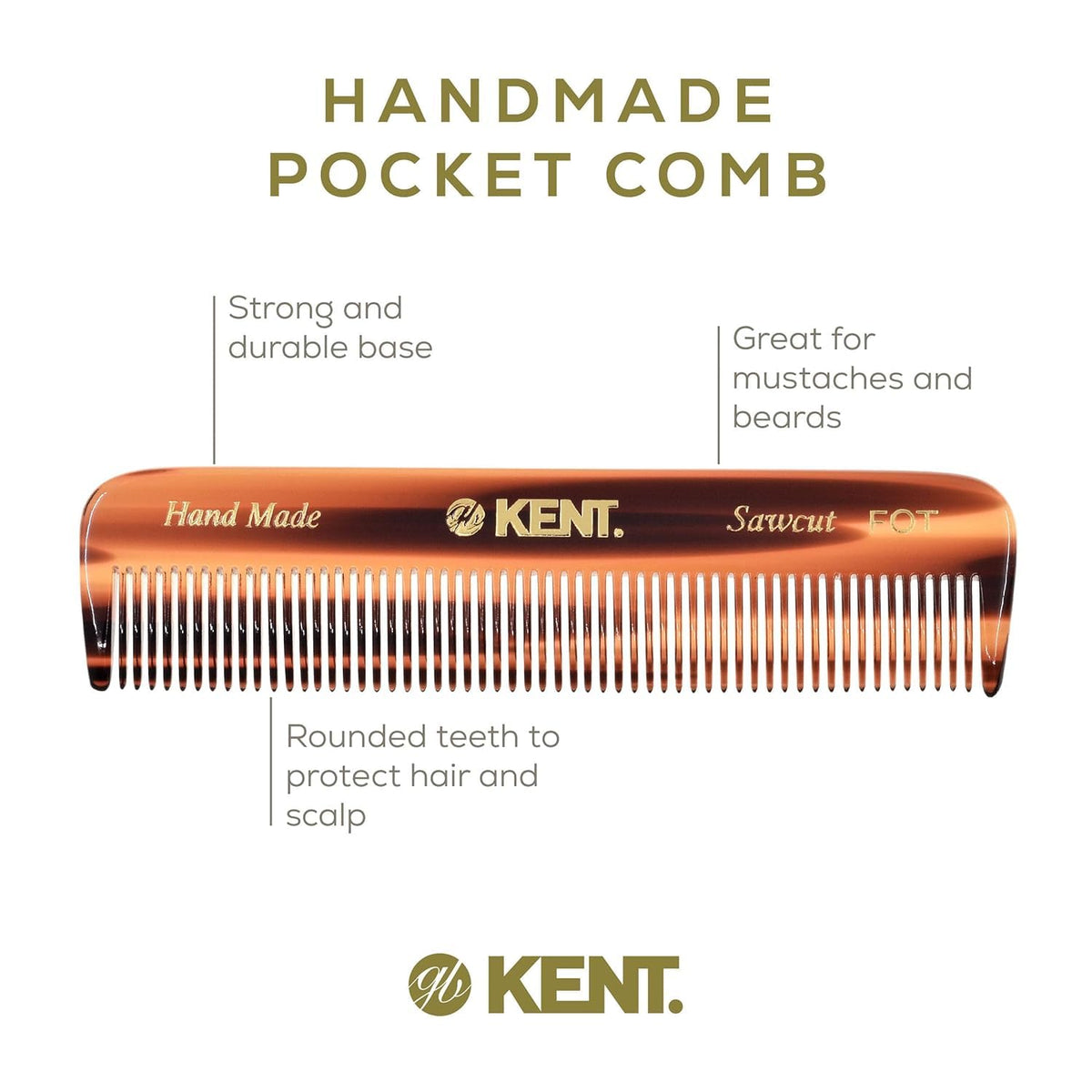 KENT Pocket Comb on a grooming table with accessories