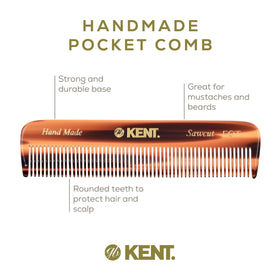 KENT Tortoise Fine Tooth Comb on a wooden table