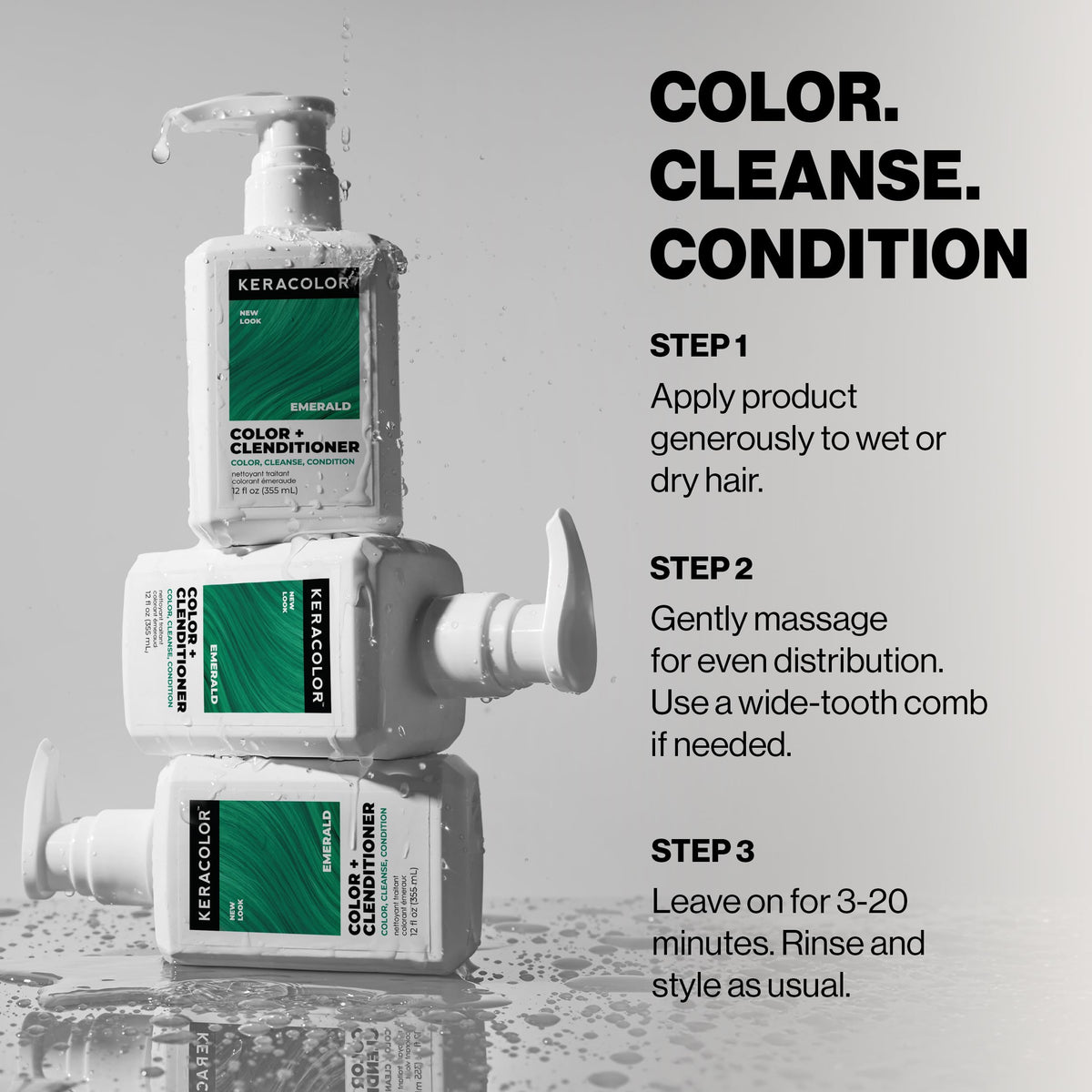 KERACOLOR Color + Clenditioner Emerald usage instructions