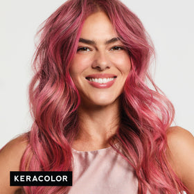 KERACOLOR Color + Clenditioner Hot Pink in use on hair