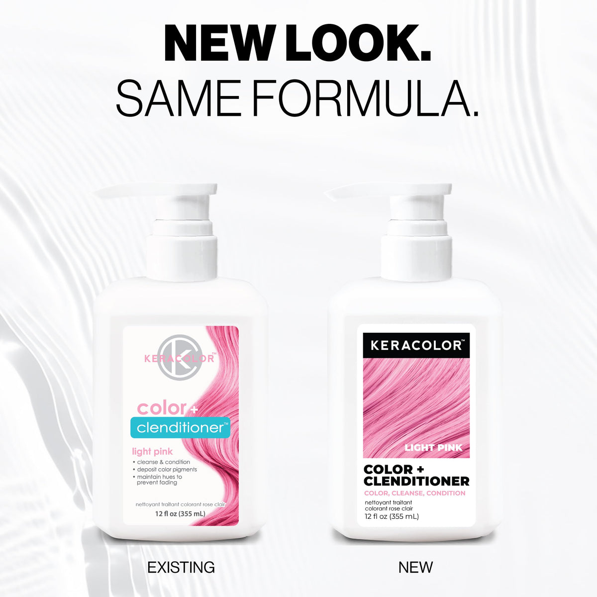 KERACOLOR Color + Clenditioner Light Pink 12 Fl Oz back view