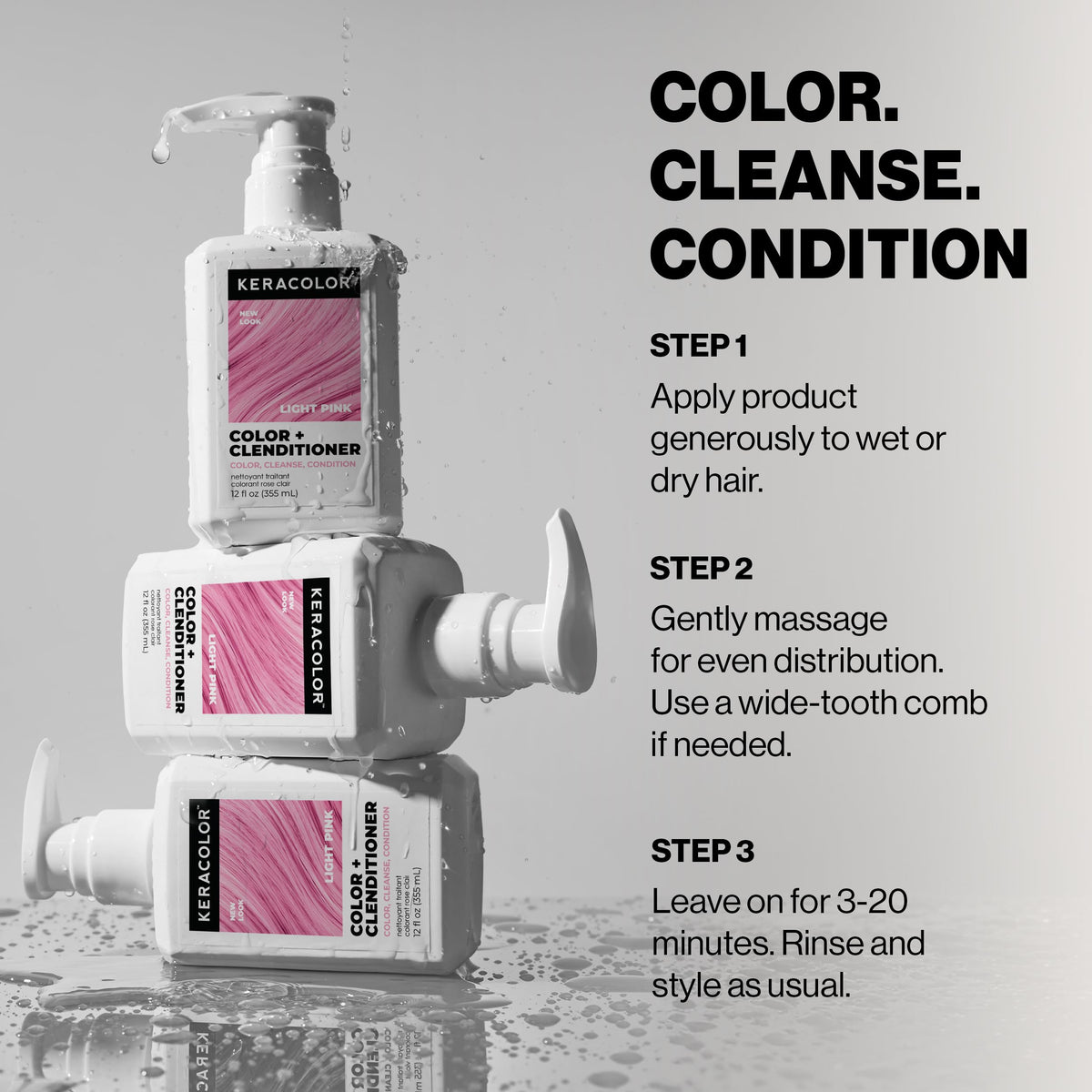 KERACOLOR Color + Clenditioner Light Pink in bathroom setting