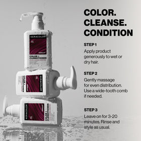 KERACOLOR Color + Clenditioner Merlot 12 Fl Oz in bathroom setting